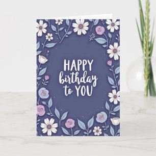 Cartão Floral Índigo Alegre