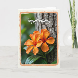 Cartão Floral Laranja Alegre