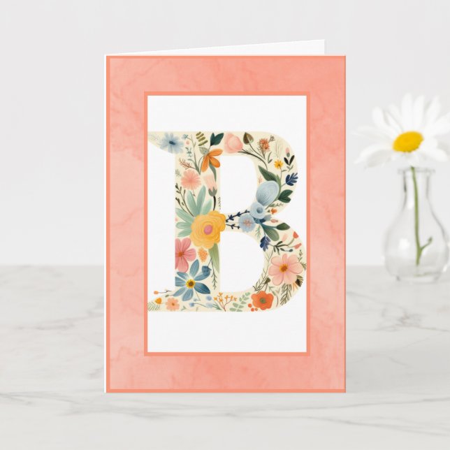 Cartão Floral Letter Birthday Digital Download (Planta pequena)