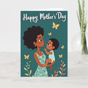 Cartão Floral Mãe e Filho