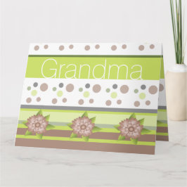 Cartão Floral Moderno E Bolinhas