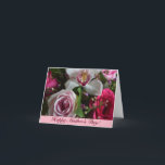 Cartão Floral Mother's Day Blank Card<br><div class="desc">Floral Mother's Day Blank Card features flowers in a mauve and white blend. Write a special message inside for Mom!</div>