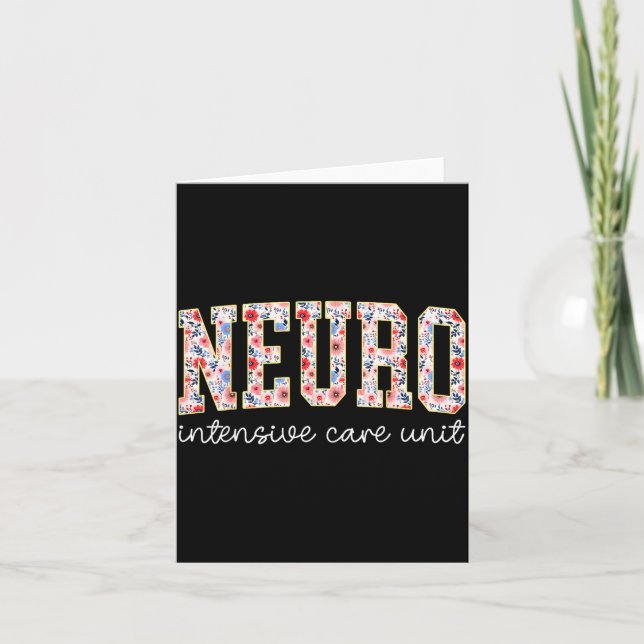 Cartão Floral Neuro Icu Nurse Brain Neuroscience Icu Nurs (Frente)