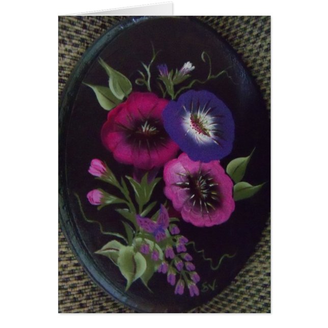 Cartão "Floral no preto " (Frente)