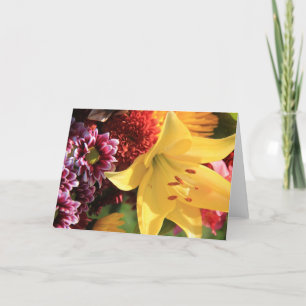 Cartão Floral Note Cards, Yellow Amaryllis, Rust, Pink