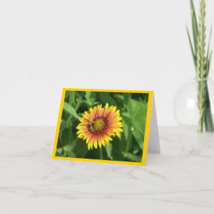 Cartão Floral Notecard with Bee on Guillardia