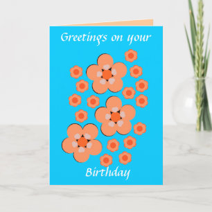 Cartão Floral Orange birthday cards