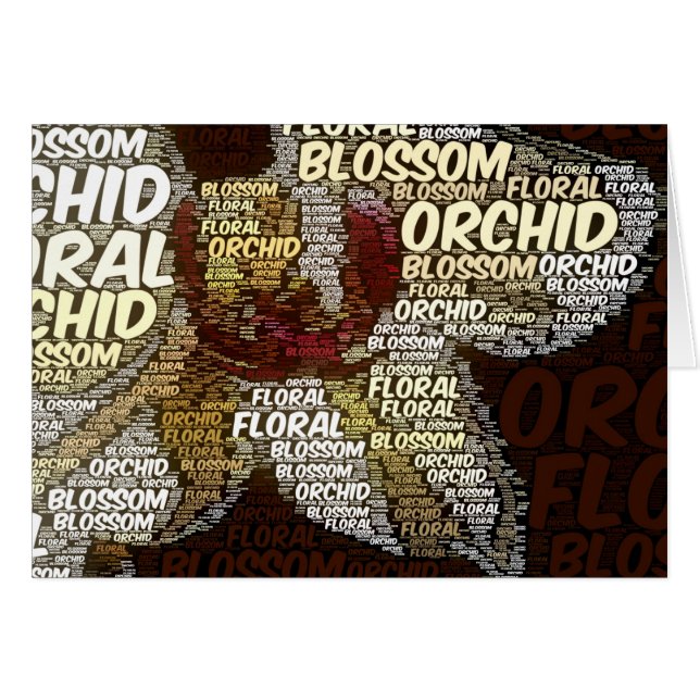 Cartão Floral Orchid Blossom Word Dentro (Frente Horizontal)