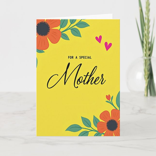 Cartão Floral para Mãe Especial (Frente)