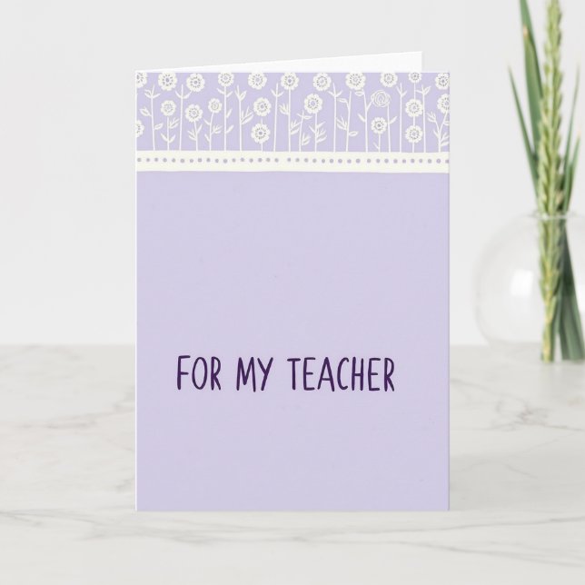 Cartão Floral Para Meu Professor (Frente)