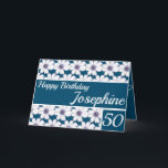 Cartão Floral pattern design Blue Birthday<br><div class="desc">Floral pattern design Blue Birthday Card. Lovely personalised greeting Birthday card,  Personalise Name,  age and Greetings.</div>