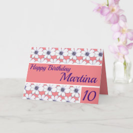 Cartão Floral pattern design Pink Birthday
