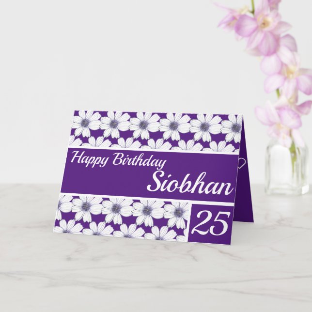 Cartão Floral pattern design Purple Birthday (Orquídea)
