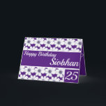 Cartão Floral pattern design Purple Birthday<br><div class="desc">Floral pattern design Purple Birthday Card. Lovely personalised greeting Birthday card, Personalise Name, age and Greetings.</div>
