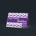 Cartão Floral pattern design Purple Birthday<br><div class="desc">Floral pattern design Purple Birthday Card. Lovely personalised greeting Birthday card, Personalise Name, age and Greetings.</div>