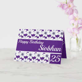 Cartão Floral pattern design Purple Birthday
