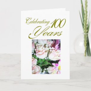 Cartão Floral Personalizado 100º Aniversário
