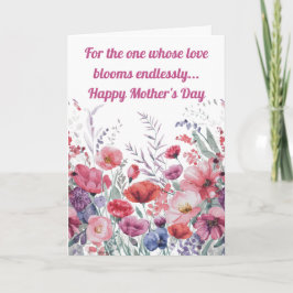 Cartão Floral Personalizado de Aquarela Moderna para o Di