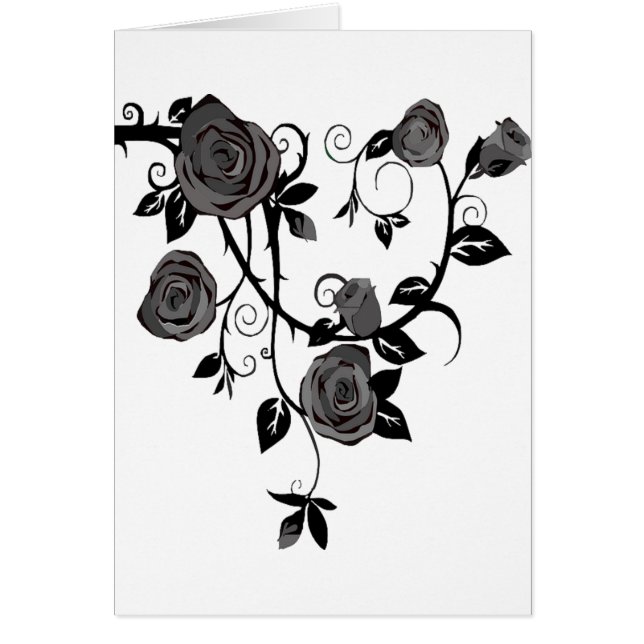 Cartão Floral Preto E Branco (Frente)