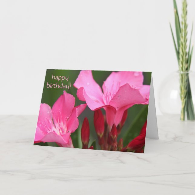 Cartão floral, pretty pink blooms birthday card (Frente)