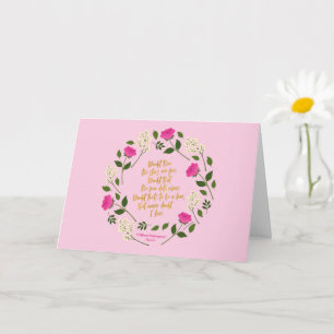 Cartão Floral Puro Rosa William Shakespeare Nunca Duvide