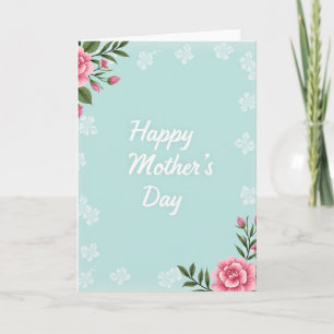 Cartão Floral Quadrado Feliz Dia das Mães