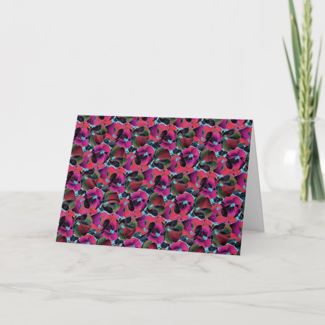 Cartão Floral rosa brilhante (Frente)
