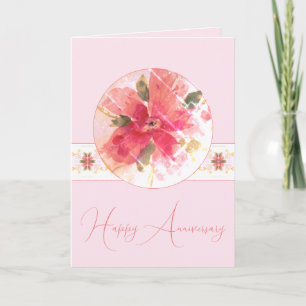 Cartão Floral Rosa de Aquarela