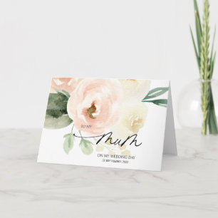Cartão Floral rosa para o meu presente de Mãe de casamen