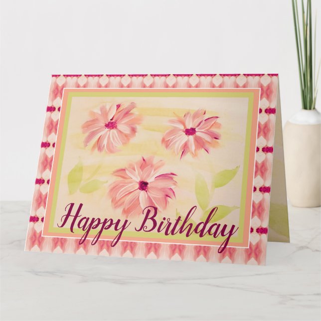 Cartão Floral Rosa Suave (Frente)