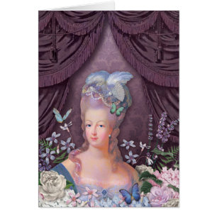 Cartão Floral roxo de Marie Antoinette