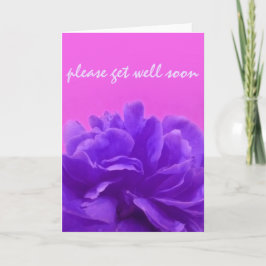 Cartão Floral Roxo, Por Favor, Fiquem Bem Em Breve