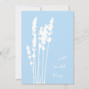 Cartão Floral Silhueta Azul e Branco