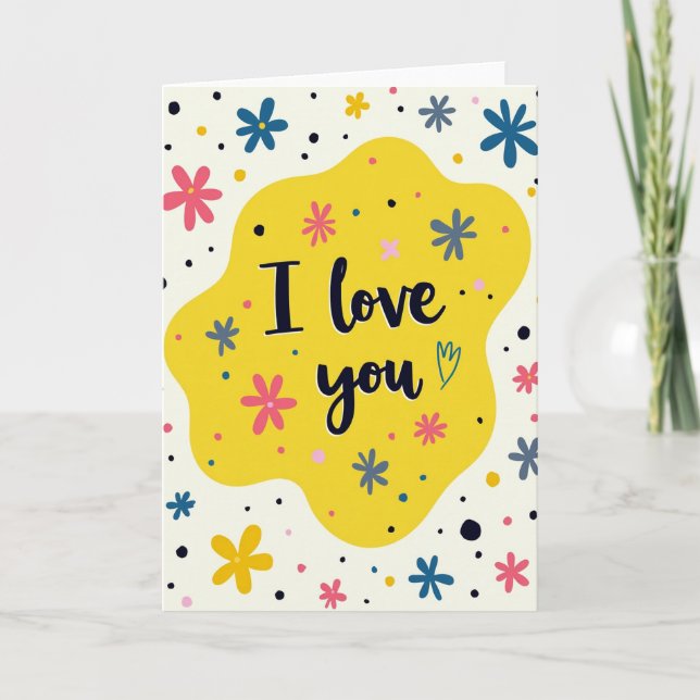 Cartão Floral Simples Eu Te Amo (Frente)