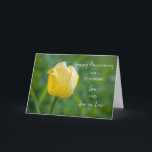 Cartão Floral Son & Son no aniversário do casamento<br><div class="desc">Feliz cartão de aniversário de casamento para filho e filho com bonito tulipa amarela e verso sincero.</div>