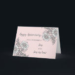 Cartão Floral Son & Son no aniversário do casamento<br><div class="desc">Feliz cartão de aniversário de casamento para filho e filho com bonito flores rosa e brancas,  e verso sincero.</div>