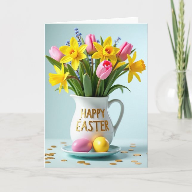 Cartão Floral Springtime Pitcher Card (Frente)