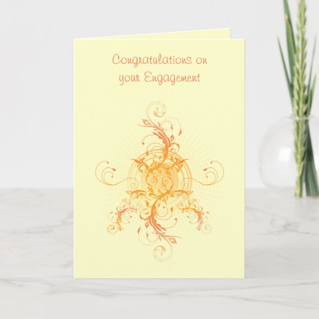 Cartão Floral Sun Engagement Congratulations Card (Frente)