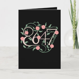 Cartão Floral Sutil Anti Trump 8647 86 47 Boho