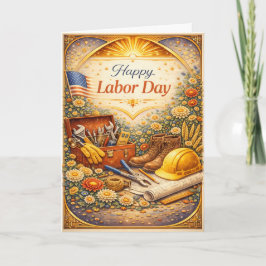 Cartão Floral Tools Happy Labor Day