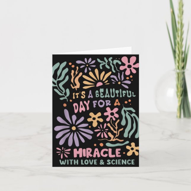 Cartão Floral Transfer Day Ivf Its A Beautiful Day For Mi (Frente)