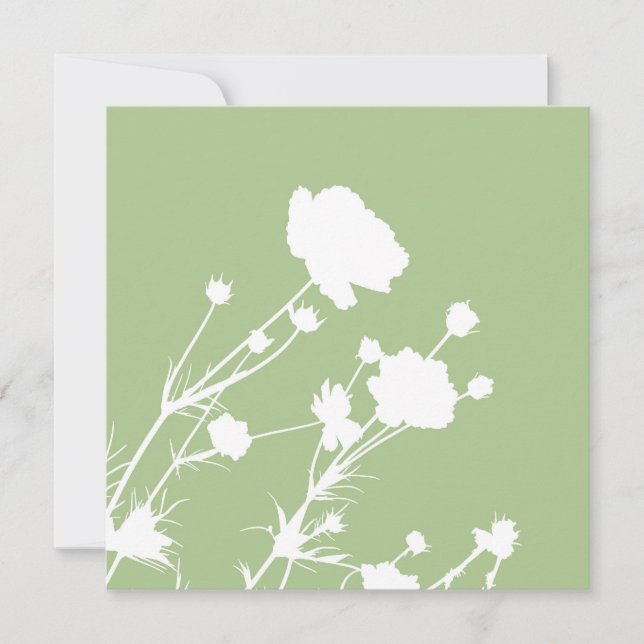 Cartão Floral Verde e Branco (Frente)