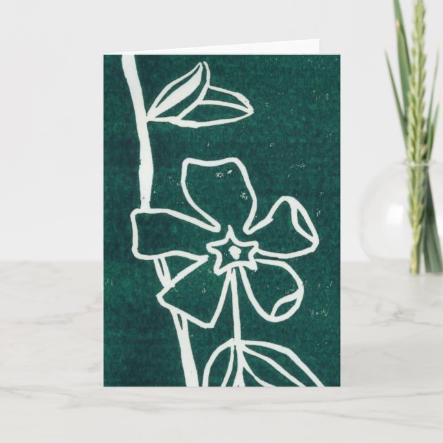 Cartão Floral "Vinca Verde" (Frente)