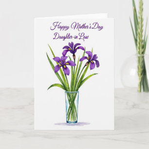 Cartão Floral Violeta Chevron
