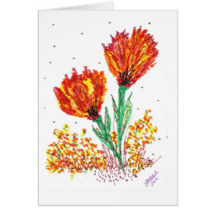 Cartão Flores alaranjadas