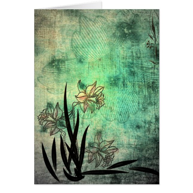 Cartão Flores antigas Art (Frente)
