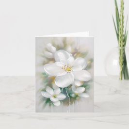 Cartão Flores aquarela branca personalizáveis