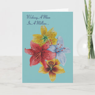 Cartão Flores bonito, mãe floral, saudação versátil