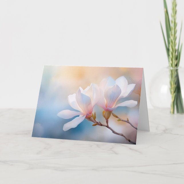 Cartão Flores bonito Magnolia (Frente)