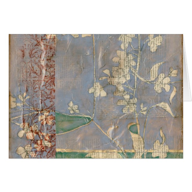 Cartão Flores Brancas no Fundo de Newsprint (Frente Horizontal)